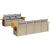 vidaXL 8 pcs conjunto de sof&aacute;s p/ jardim com almofad&otilde;es vime PE bege