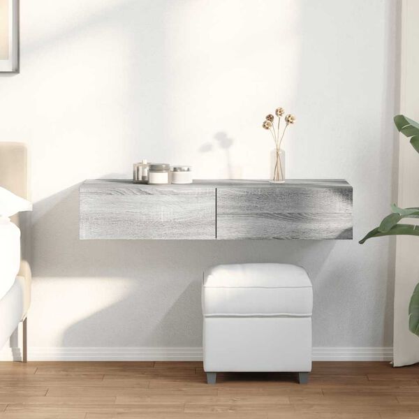 vidaXL Prateleira parede c/ gavetas 100x36x19 cm derivados de madeira