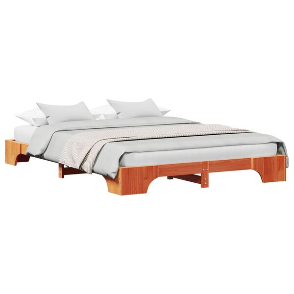 vidaXL Estrutura da Cama Marrom Cera 150 x 200 cm