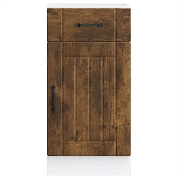 vidaXL Arm&aacute;rio de cozinha baixo Lucca deriv. madeira carvalho fumado