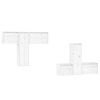vidaXL M&oacute;veis de TV 6 pcs madeira de pinho maci&ccedil;a branco