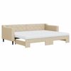 vidaXL Sof&aacute;-cama c/ gavet&atilde;o e colch&otilde;es 80x200 cm tecido cor creme