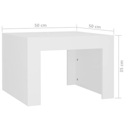 vidaXL Mesa de centro 50x50x35 cm contraplacado branco