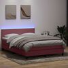 vidaXL Cama box spring c/ colch&atilde;o e LED 160x210 cm veludo rosa