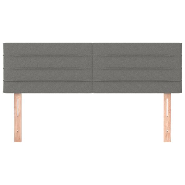 vidaXL Cabeceiras cinzento-escuro 144x5x78/88 cm tecido
