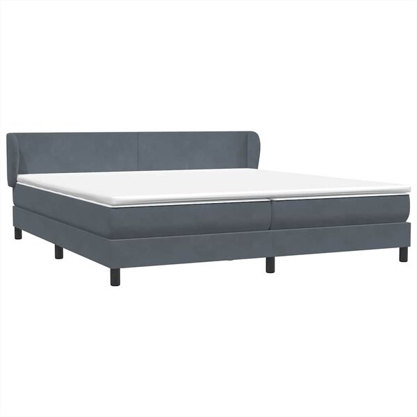 vidaXL Cama com molas/colch&otilde;es 180x210 cm veludo cinzento-escuro