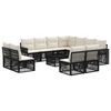 vidaXL Conjunto de Sof&aacute; de Jardim 12 unid. Preto e Branco Creme
