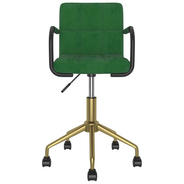vidaXL Cadeiras de jantar giratorias 2 pcs veludo verde-escuro