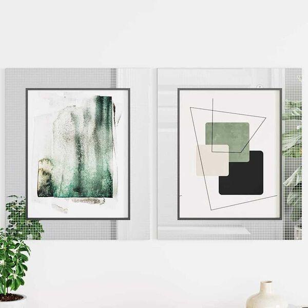 vidaXL Azulejo de Espelho em Mosaico 3 pcs Prateado 100 x 4 cm Vidro