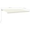 vidaXL Toldo autom&aacute;tico c/ LED e sensor de vento 5x3,5 m cor creme