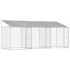 vidaXL Gaiola para cachorro com telhado Prateado 600 x 200 x 256 cm