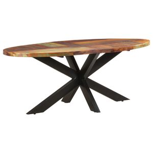 vidaXL Mesa de jantar oval 200x100x75 cm madeira recuperada maci&ccedil;a