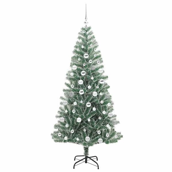 vidaXL Árvore de Natal Artificial Coberta de Neve com Luzes de LED