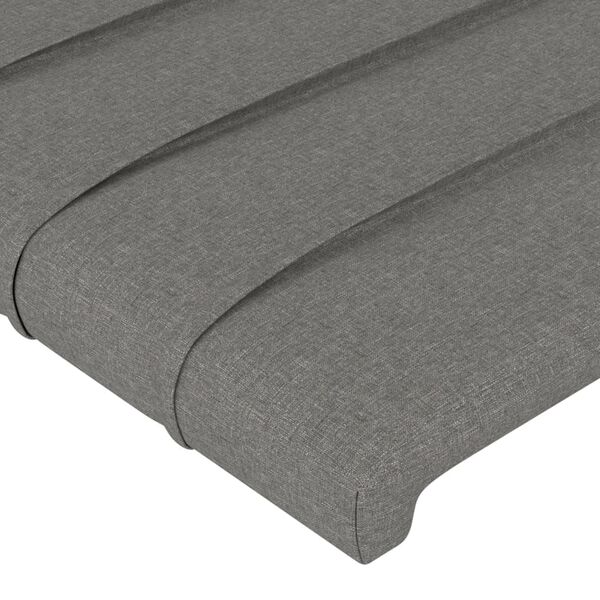 vidaXL Cabeceira de cama tecido 80x5x78/88 cm cinzento-escuro