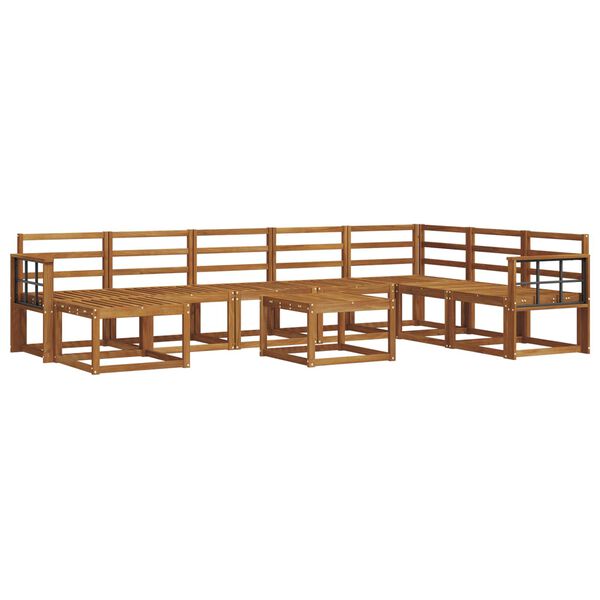 vidaXL Conjunto de Sof&aacute;s para Exterior 9 pcs Natural