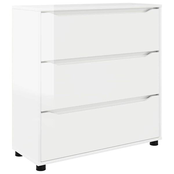vidaXL Arm&aacute;rio de arruma&ccedil;&atilde;o Branco Brilhante 80 x 31 x 81 cm