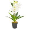 vidaXL Planta l&iacute;rio artificial com vaso 65 cm branco