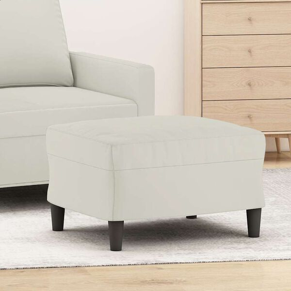 vidaXL Apoio de p&eacute;s 60x50x41 cm veludo cor creme