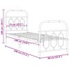 vidaXL Estrutura de cama com cabeceira e p&eacute;s 75x190 cm metal branco