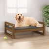 vidaXL Cama p/ c&atilde;es 75,5x55,5x28 cm madeira pinho maci&ccedil;a castanho mel