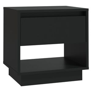vidaXL Mesa de cabeceira 45x34x44 cm contraplacado preto