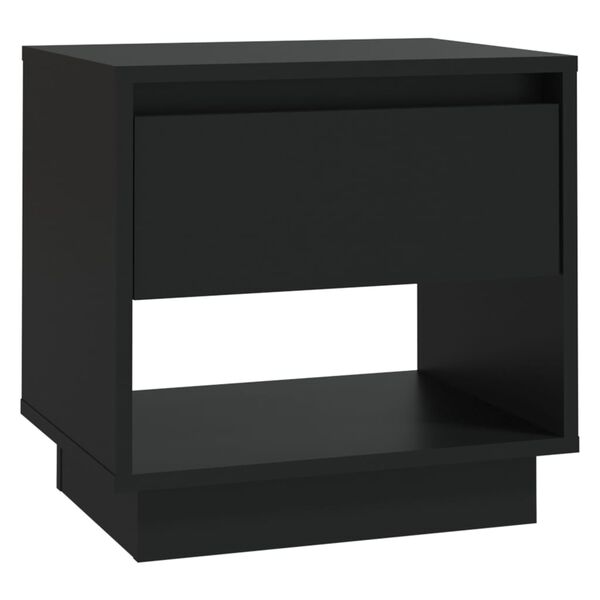 vidaXL Mesa de cabeceira 45x34x44 cm contraplacado preto
