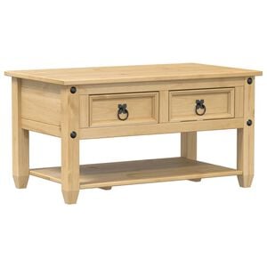 vidaXL Mesa de centro com gavetas Corona 85x50x45 cm pinho maci&ccedil;o