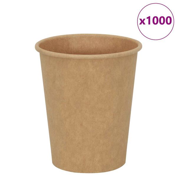 vidaXL Copos de café de papel 1000 pcs 8oz 200ml castanho