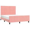 vidaXL Estrutura de cama c/ cabeceira 140x190 cm veludo rosa