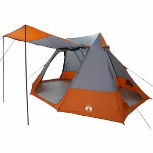 vidaXL Barraca de Camping 10 pessoa Cinza e Laranja tafet&aacute;