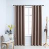 vidaXL Cortinas opacas c/ argolas 2 pcs 140x245 cm cinza-acastanhado