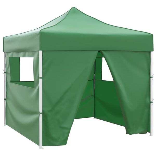 vidaXL Tenda dobr&aacute;vel 3 x 3 m verde com 4 paredes