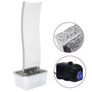 vidaXL Fonte de jardim com bomba curvada 130 cm a&ccedil;o inoxid&aacute;vel