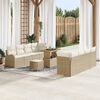vidaXL Conjunto de Sof&aacute; de Jardim 11 pcs Bege Rattan Sint&eacute;tico