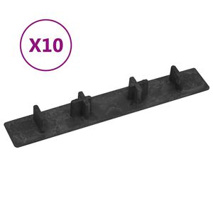 vidaXL Tampas para extremidades de pavimento 10 pcs pl&aacute;stico preto