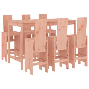 vidaXL 7 pcs conjunto de bar para jardim madeira de douglas maciça