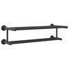 vidaXL Suporte de Toalha Preto 61 x 23 x 17 cm A&ccedil;o inoxid&aacute;vel