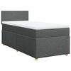 vidaXL Cama com molas/colch&atilde;o 90x200 cm tecido cinzento-escuro