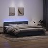 vidaXL Cama box spring c/ colch&atilde;o e LED 180x220 cm veludo cinzento-escuro