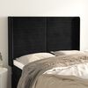 vidaXL Cabeceira de cama c/ abas veludo 147x16x118/128 cm preto