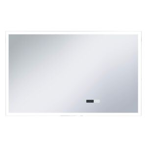 vidaXL Espelho de parede LED c/ sensor t&aacute;til e horas p/ WC 100x60 cm
