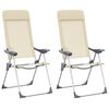 vidaXL Cadeiras de campismo dobr&aacute;veis 2 pcs alum&iacute;nio creme