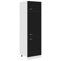 vidaXL Armário para frigorífico 60x57x207 cm contraplacado preto