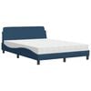 vidaXL Cama com colch&atilde;o Dover 140x200 cm tecido azul