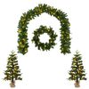 vidaXL Conjunto de mini-&aacute;rvores de Natal 60 cm 125 LED Branco quente