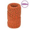 vidaXL Corda de barco 2 mm 100 m polipropileno laranja
