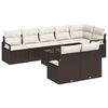 vidaXL Conjunto de Sof&aacute; de Jardim 9 pcs Marrom e Creme vime PE