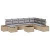 vidaXL Conjunto de Sof&aacute; de Jardim 9 unid. Bege vime PE