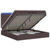vidaXL Cama Ottoman com Colch&atilde;o e LED Marrom Escuro 140 x 200 cm