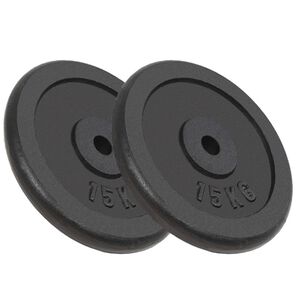 vidaXL Discos de muscula&ccedil;&atilde;o 2 pcs 2x15 kg ferro fundido